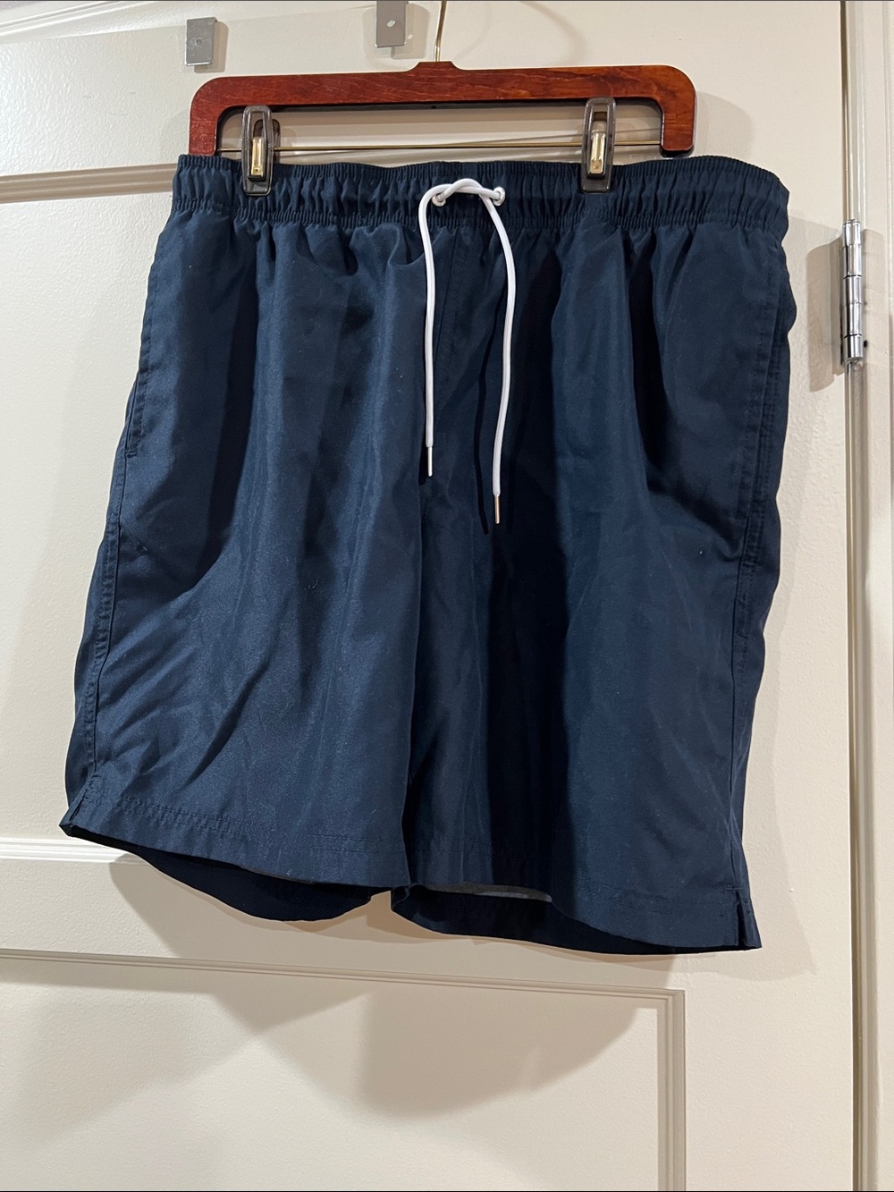 Lands' End Navy Swim Trunks with Mesh Lining